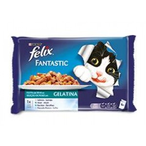 Felix Fantastic Selecção de Peixes em Gelatina 4x100gr